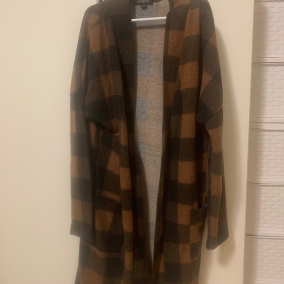Plaid Fleece Cardigan for Women - Size Small - Picture 2 of 5